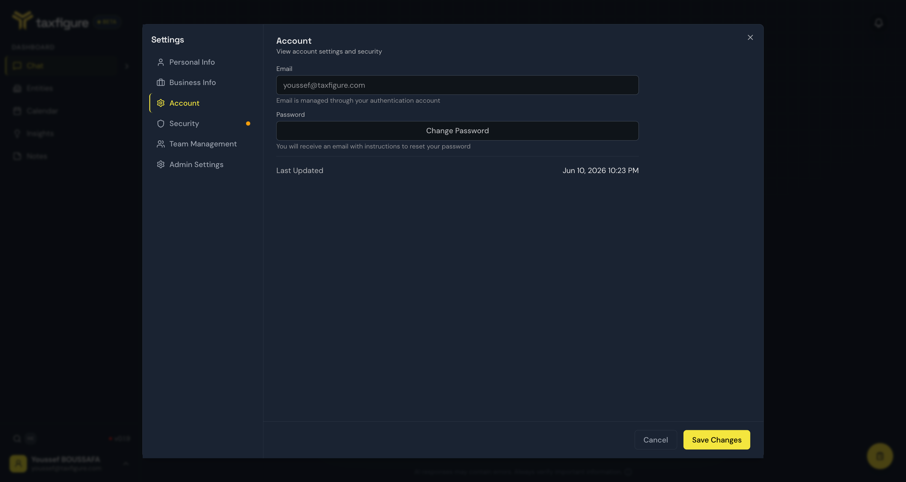 Account settings
