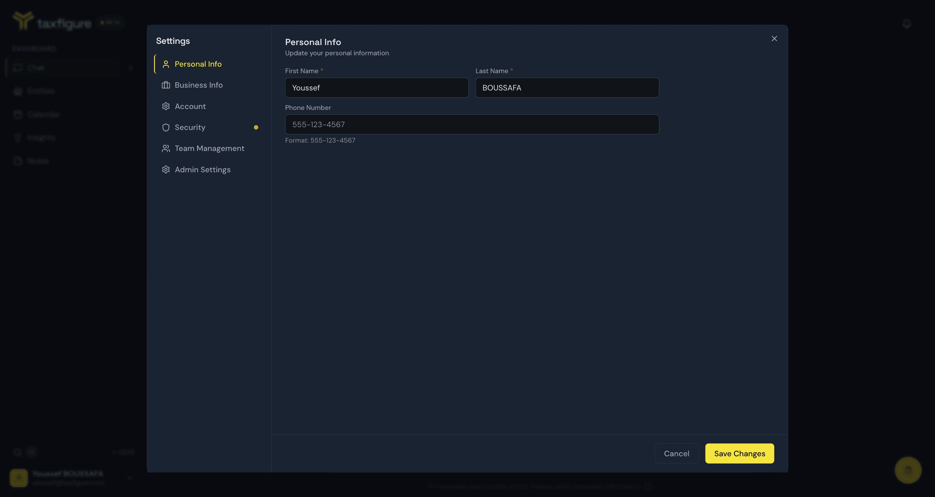 Personal info