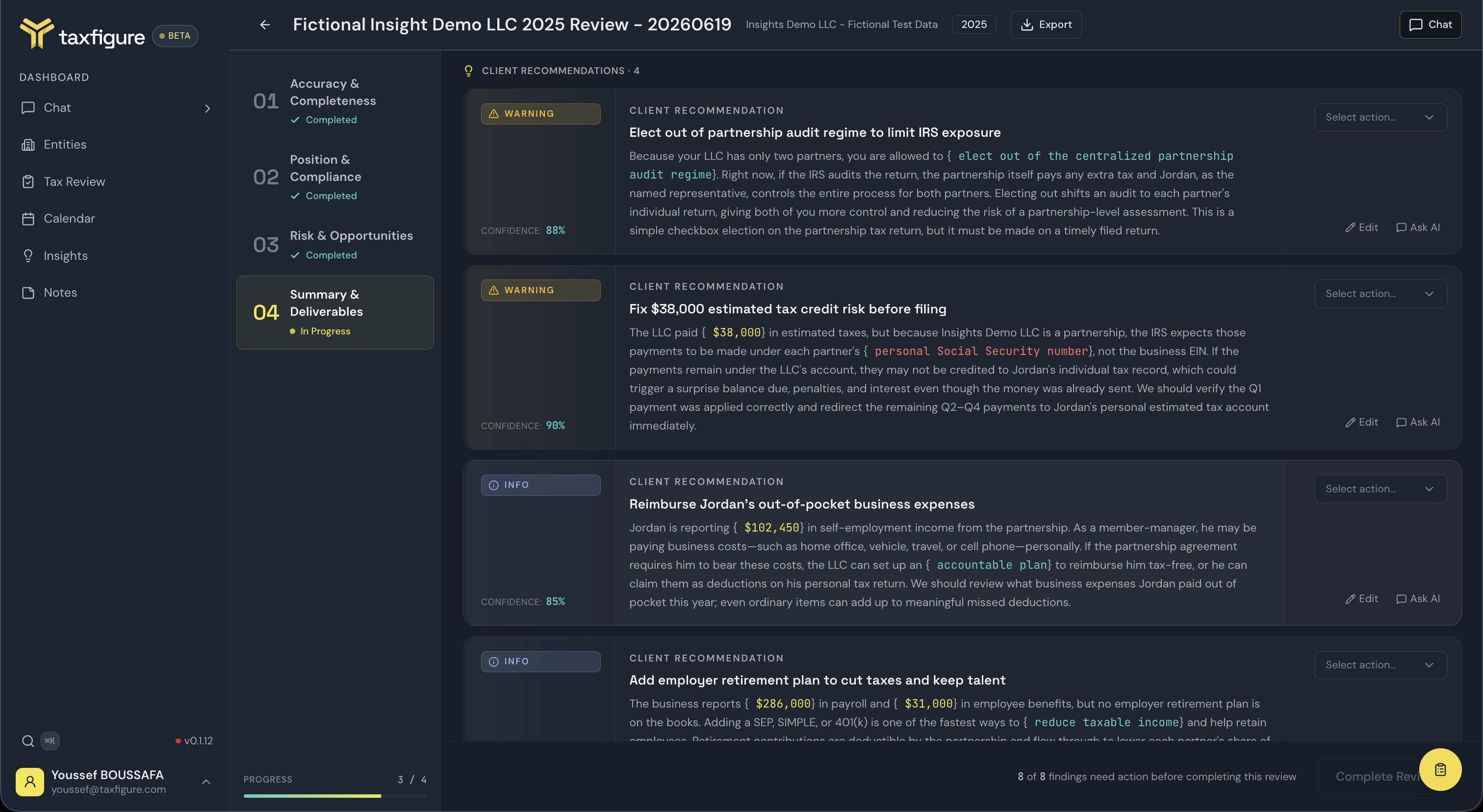 Stage 4 client recommendations