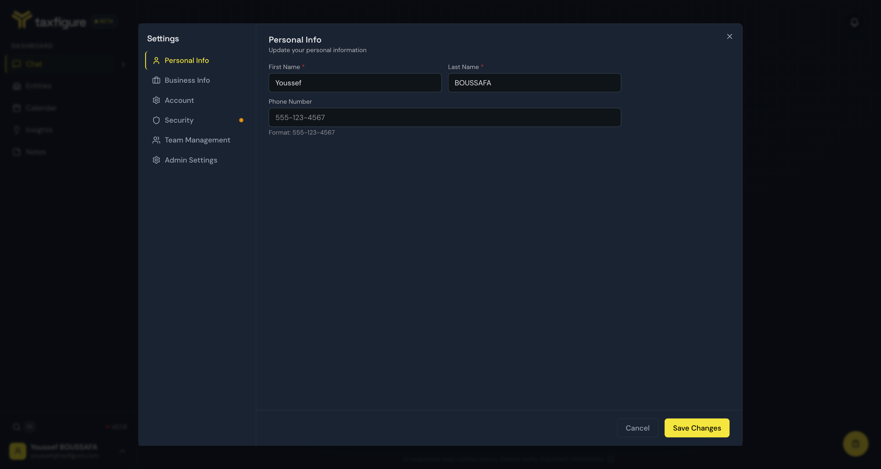 Personal info