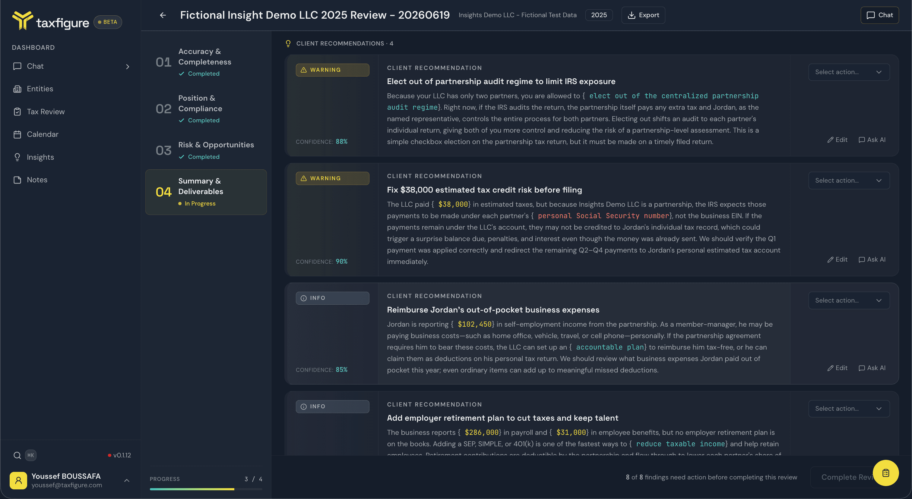 Stage 4 client recommendations
